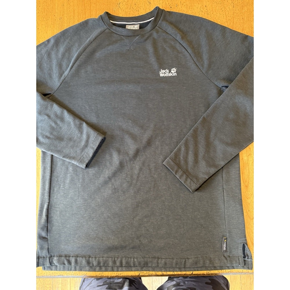 Jack Wolfskin Sweater Men Large Gray Gorpcore Sweater Nanuk